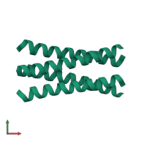 General control transcription factor GCN4 in PDB entry 1unz, assembly 1, front view.