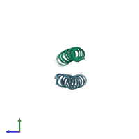 PDB entry 1uo0 coloured by chain, side view.