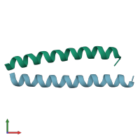 PDB entry 1uo2 coloured by chain, front view.