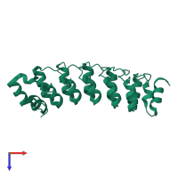 PDB entry 1uoh coloured by chain, top view.