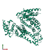 Monomeric assembly 1 of PDB entry 1uor coloured by chemically distinct molecules, front view.