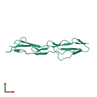 PDB entry 1uot coloured by chain, front view.