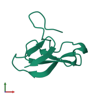 PDB entry 1uoy coloured by chain, front view.