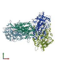 PDB entry 1up8 coloured by chain, front view.