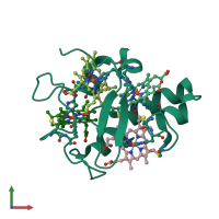PDB entry 1upd coloured by chain, front view.