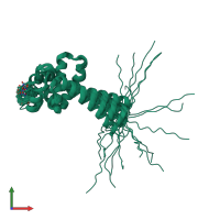 PDB entry 1uph coloured by chain, ensemble of 20 models, front view.