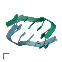 PDB entry 1uqa coloured by chain, top view.