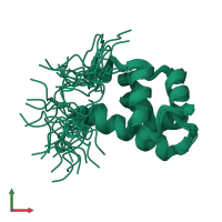 PDB entry 1uqv coloured by chain, ensemble of 25 models, front view.