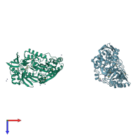 PDB entry 1uqw coloured by chain, top view.