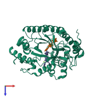 PDB entry 1ur2 coloured by chain, top view.