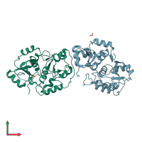PDB entry 1urh coloured by chain, front view.