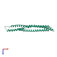 PDB entry 1uru coloured by chain, top view.