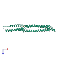 PDB entry 1uru coloured by chain, top view.