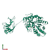 PDB entry 1us3 coloured by chain, front view.