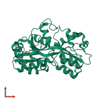 PDB entry 1us4 coloured by chain, front view.