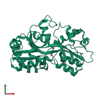 PDB entry 1us5 coloured by chain, front view.