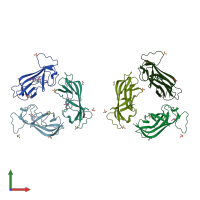 PDB entry 1usq coloured by chain, front view.