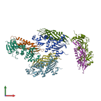 PDB entry 1usv coloured by chain, front view.