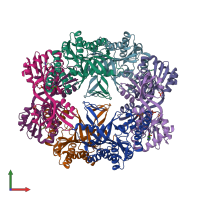 PDB entry 1usy coloured by chain, front view.