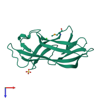 PDB entry 1usz coloured by chain, top view.