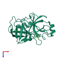 PDB entry 1utj coloured by chain, top view.