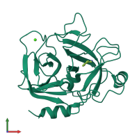 PDB entry 1utm coloured by chain, front view.