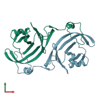 PDB entry 1uty coloured by chain, front view.