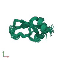 PDB entry 1uua coloured by chain, ensemble of 20 models, front view.