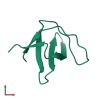 Monomeric assembly 1 of PDB entry 1uue coloured by chemically distinct molecules, front view.