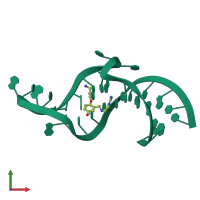 PDB entry 1uui coloured by chain, front view.