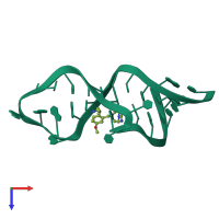 PDB entry 1uui coloured by chain, top view.