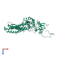 PDB entry 1uur coloured by chain, top view.