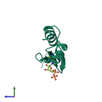 PDB entry 1uw1 coloured by chain, side view.
