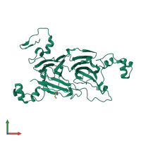PDB entry 1uw8 coloured by chain, front view.