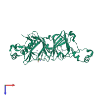 PDB entry 1uw8 coloured by chain, top view.
