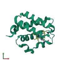 PDB entry 1ux8 coloured by chain, front view.