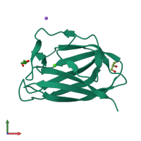 PDB entry 1uy1 coloured by chain, front view.
