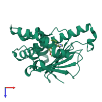 PDB entry 1uy9 coloured by chain, top view.