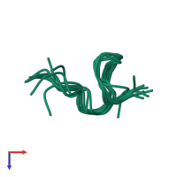 PDB entry 1uya coloured by chain, ensemble of 10 models, top view.