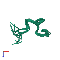 PDB entry 1uyb coloured by chain, ensemble of 10 models, top view.