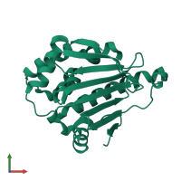 PDB entry 1uyl coloured by chain, front view.