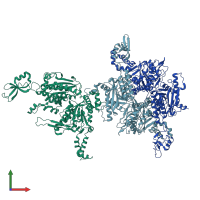 PDB entry 1uyt coloured by chain, front view.