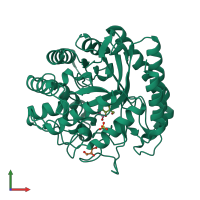 PDB entry 1uz4 coloured by chain, front view.