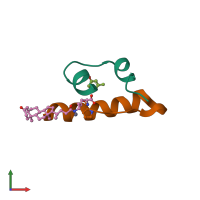 PDB entry 1uz9 coloured by chain, front view.