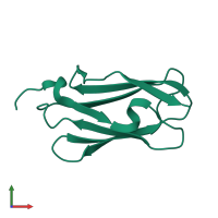 PDB entry 1v05 coloured by chain, front view.