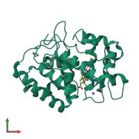 PDB entry 1v0h coloured by chain, front view.