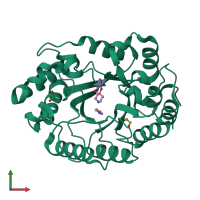 PDB entry 1v0n coloured by chain, front view.