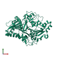 PDB entry 1v0r coloured by chain, front view.