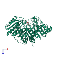 PDB entry 1v0r coloured by chain, top view.
