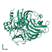 PDB entry 1v10 coloured by chain, front view.